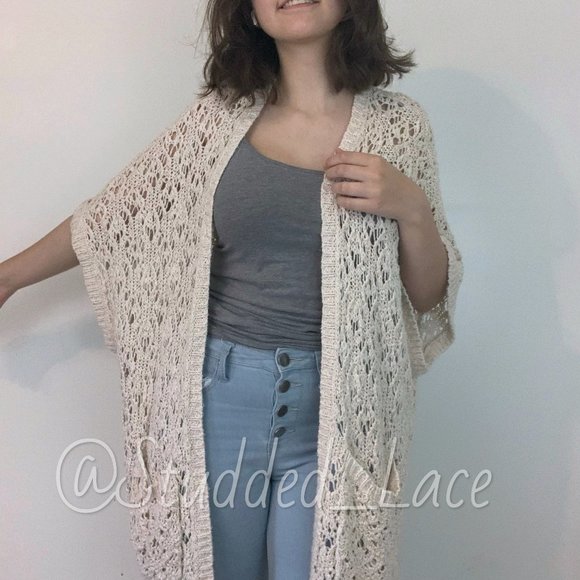 Forever 21 Sweaters - Cream Open Knit Cardigan